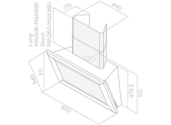 Витяжка Elica AMELIE MAT WH/F/85 - 2