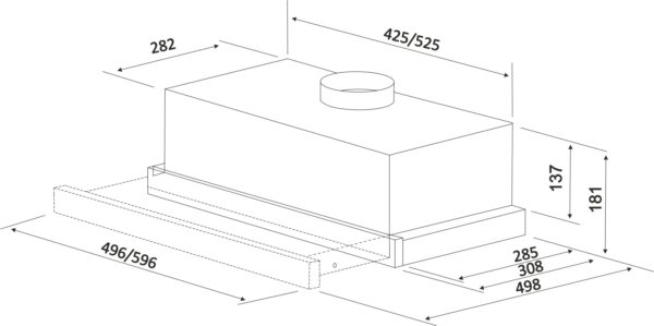 Витяжка Interline SLIM X/S A/60/2/ E - 2