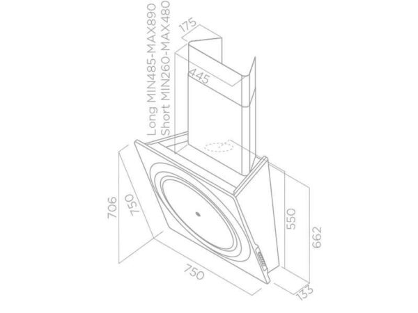 Витяжка Elica LOOP WH/F/75 - 2