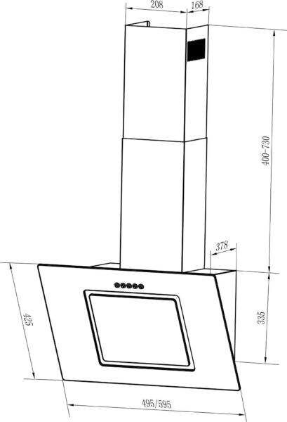 Витяжка Interline ASTRA BL A/60 PB/GL/2 - 2