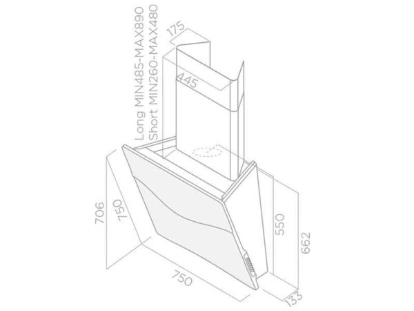 Витяжка Elica CONCETTO SPAZIALE WH/F/75 - 2