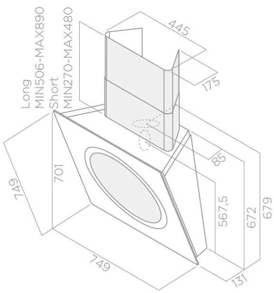 Витяжка Elica OM AIR SENSE WH/F/75 - 2