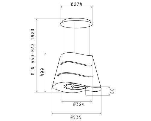 Витяжка Elica WAVE BL/F/51 - 2
