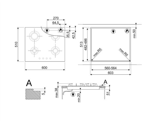 Варильна поверхня Smeg PVL 664CN - 11