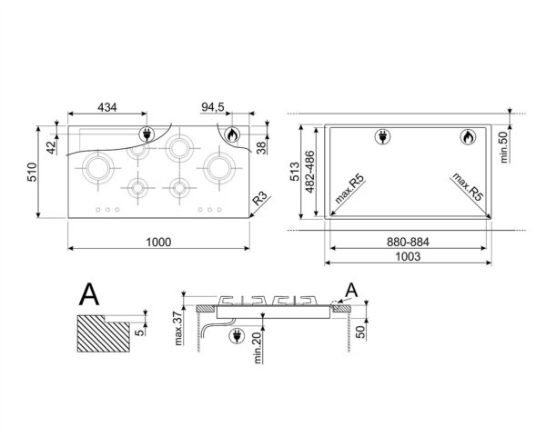 Варильна поверхня Smeg PXL 6106 - 10