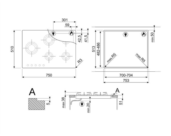 Варильна поверхня Smeg PXL 675L - 15